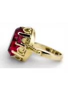 Rubin 14k żółte złoto Pierścionek Klasyczny Vintage vrc134y